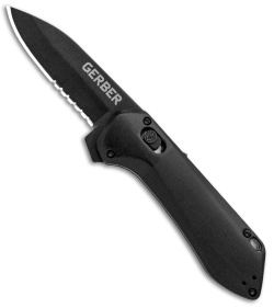 Gerber Highbrow Compact A/O Spring Assisted Knife Black (2.8" Onyx Serr) 