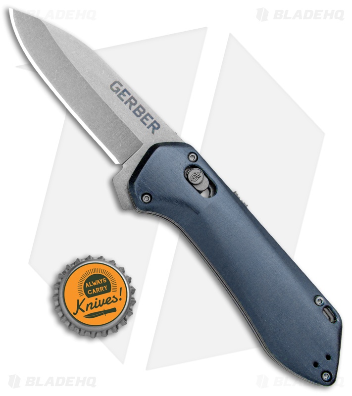 Gerber Highbrow Compact A/O Spring Assisted Knife Blue (2.8" Stonewash) 
