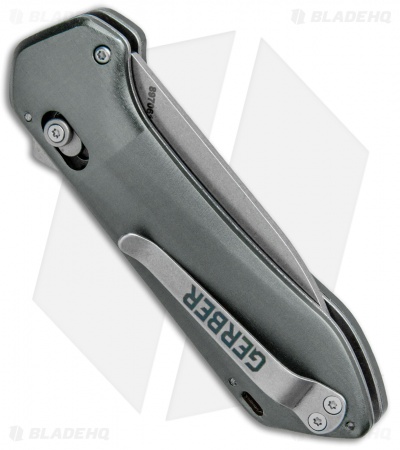Gerber Highbrow Compact A/O Spring Assisted Knife Gray (2.8" Stonewash Serr) 