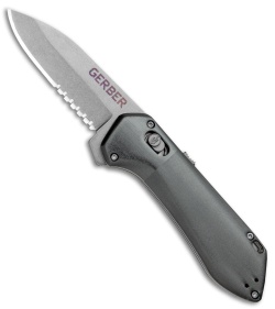 Gerber Highbrow Compact A/O Spring Assisted Knife Gray (2.8" Stonewash Serr) 