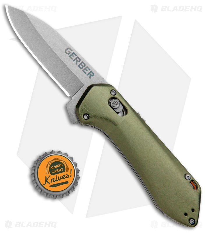 Gerber Highbrow Compact Spring Assisted Knife Green (2.8" Stonewash) 