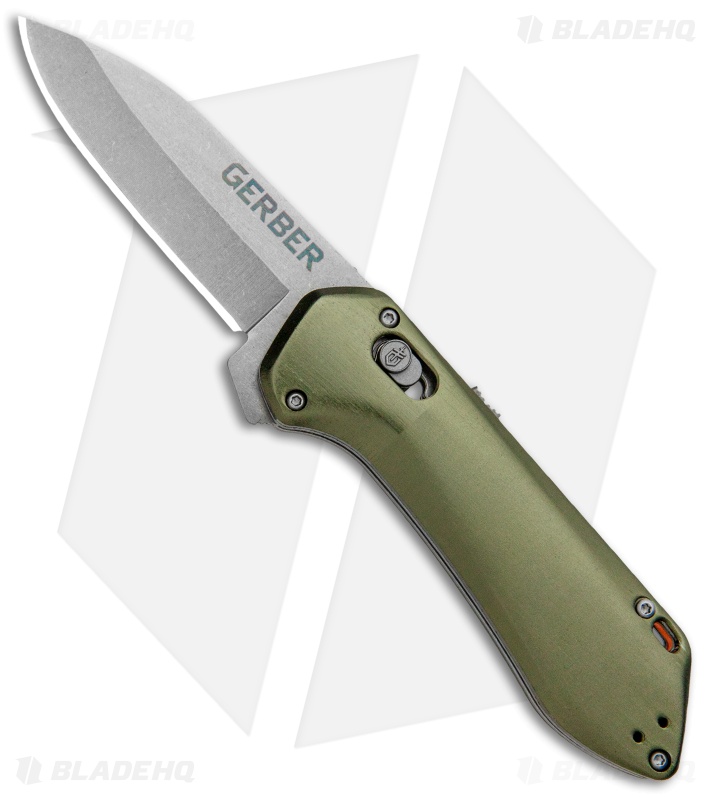 Gerber Highbrow Compact Spring Assisted Knife Green (2.8" Stonewash) 