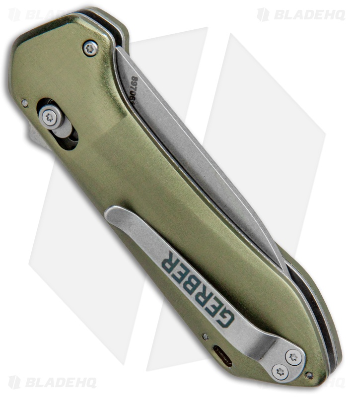 Gerber Highbrow Compact Spring Assisted Knife Green (2.8" Stonewash) 