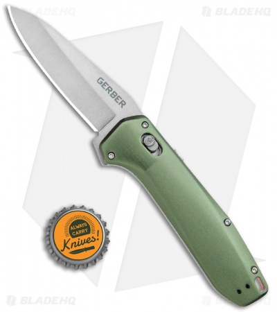 Gerber Highbrow Assisted Opening Knife Green  Aluminum (3.3" SW) 30-001642