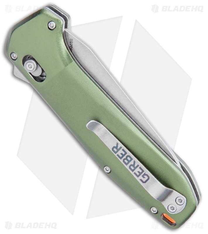 Gerber Highbrow Assisted Opening Knife Green  Aluminum (3.3" SW) 30-001642