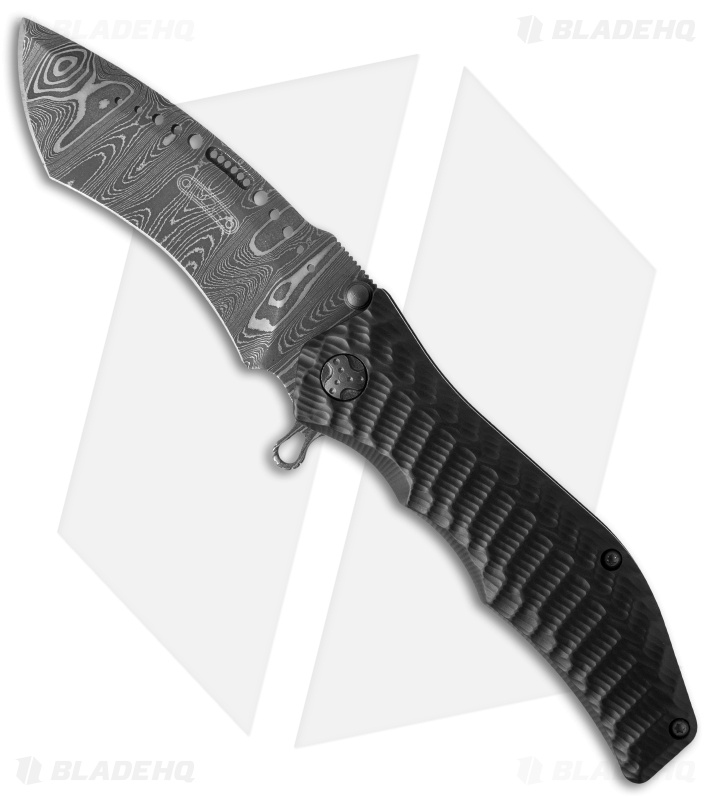 HTM Darrel Ralph Gun Hammer Radian Spring Assisted Knife Black (3.5" Damascus)