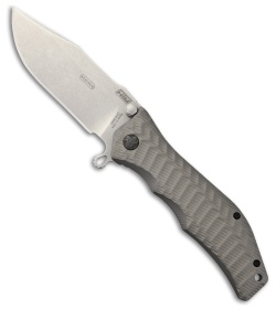 HTM Darrel Ralph Large Gun Hammer Bowie Spring Assisted Knife Gray (3.8" SW)