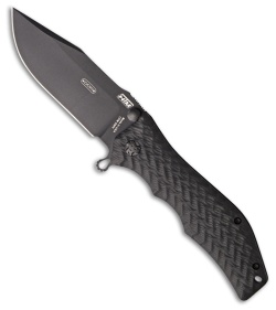 HTM Darrel Ralph Gun Hammer Bowie Spring Assisted Knife Black (3.5" Black)