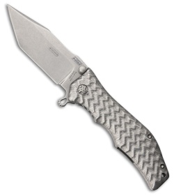 HTM Darrel Ralph Large Gun Hammer Tanto Liner Lock Knife Gray (3.8" SW)