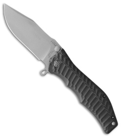 HTM Darrel Ralph Large Gun Hammer Bowie Liner Lock Knife Black (3.8" BB)