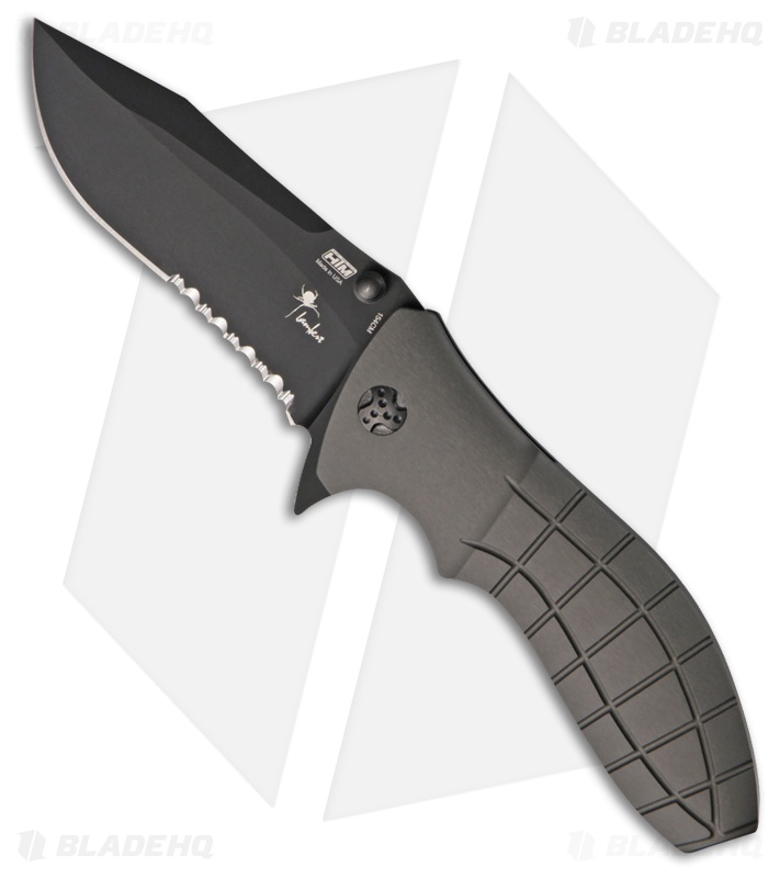 HTM Kirby Lambert Snap Clip Point Spring Assisted Knife Gray (3.5" Black Serr)