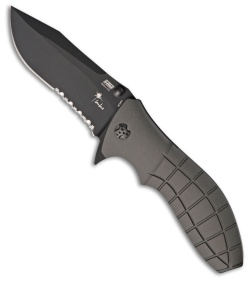 HTM Kirby Lambert Snap Clip Point Spring Assisted Knife Gray (3.5" Black Serr)