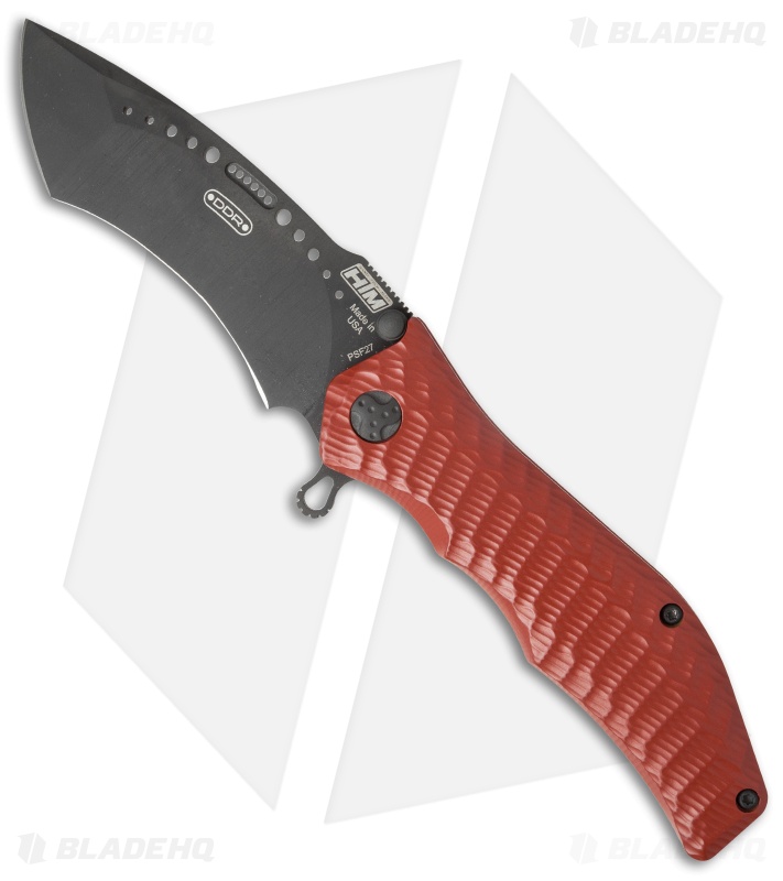 HTM Darrel Ralph Gun Hammer Radian Spring Assisted Knife Red (3.5" Black)