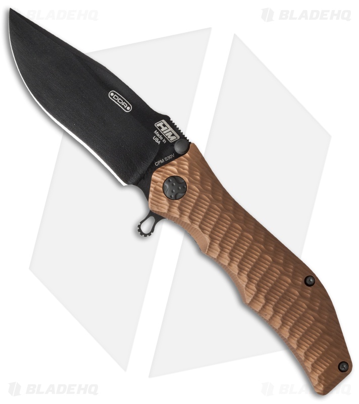 HTM Darrel Ralph Gun Hammer Bowie Spring Assisted Knife Copper (3.5" Black)