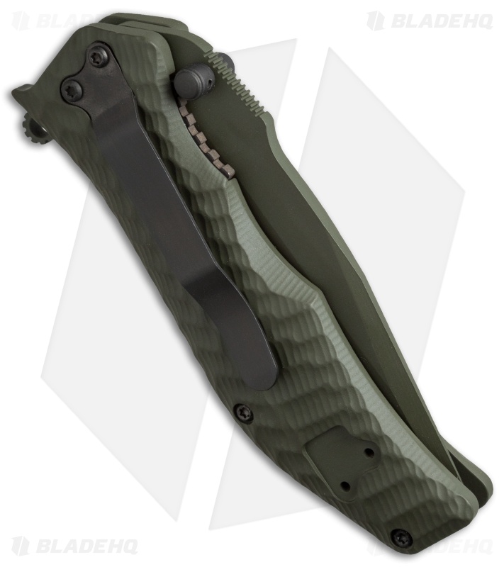 HTM Darrel Ralph Gun Hammer Bowie Spring Assisted Knife OD Green (3.5" OD Green)