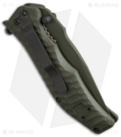 HTM Darrel Ralph Gun Hammer Bowie Spring Assisted Knife OD Green (3.5" OD Green)