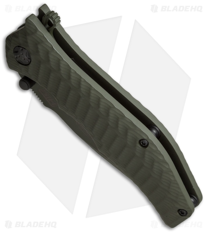 HTM Darrel Ralph Gun Hammer Bowie Spring Assisted Knife OD Green (3.5" OD Green)