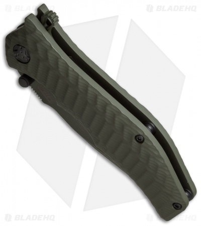 HTM Darrel Ralph Gun Hammer Bowie Spring Assisted Knife OD Green (3.5" OD Green)