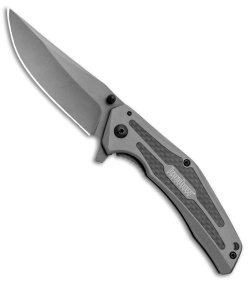 Kershaw Duojet A/O Frame Lock Knife Gray SS/Carbon Fiber (3.25" Gray) 8300