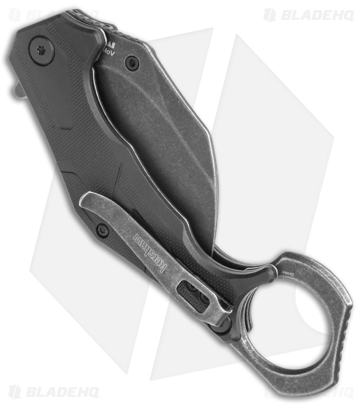 Kershaw Outlier Assisted Karambit Knife Black GRN (2.5" Black Stonewash) 2064