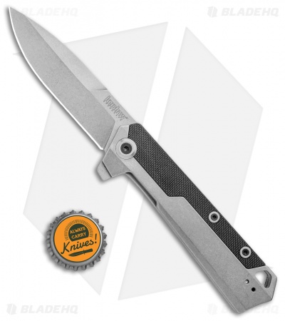 Kershaw Oblivion Assisted Opening Flipper Knife Black GFN (3.5" Stonewash) 3860