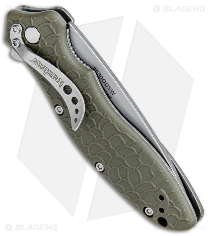 Kershaw Oso Sweet Assisted Opening Knife OD Green (3" Stonewash) 1830ODSW