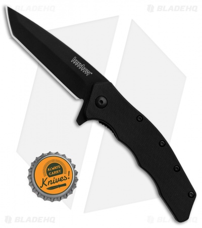Kershaw Thicket Tanto Assisted Opening Knife Black GFN (Black Plain) 1328