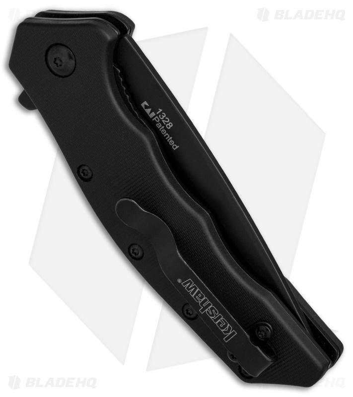 Kershaw Thicket Tanto Assisted Opening Knife Black GFN (Black Plain) 1328