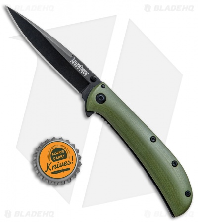 Kershaw Al Mar AM-3 Assisted Opening Knife Green G-10 (3" Black) 2335GRNBLK