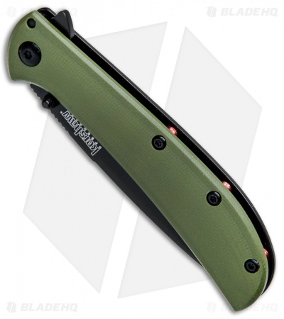 Kershaw Al Mar AM-3 Assisted Opening Knife Green G-10 (3" Black) 2335GRNBLK