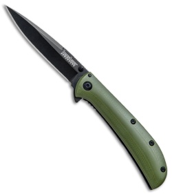 Kershaw Al Mar AM-3 Assisted Opening Knife Green G-10 (3" Black) 2335GRNBLK