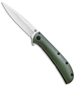 Kershaw Al Mar AM-3 Assisted Opening Knife Green G-10 (3" Satin) 2335GRN