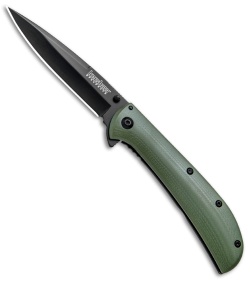 Kershaw Al Mar AM-4 Assisted Opening Knife Green G-10 (3.5" Black) 2330GRNBLK