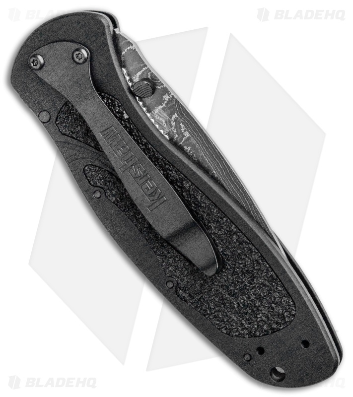 Kershaw Blur Assisted Opening Knife Black Aluminum (3.375" Damascus) 1670BLKDAM