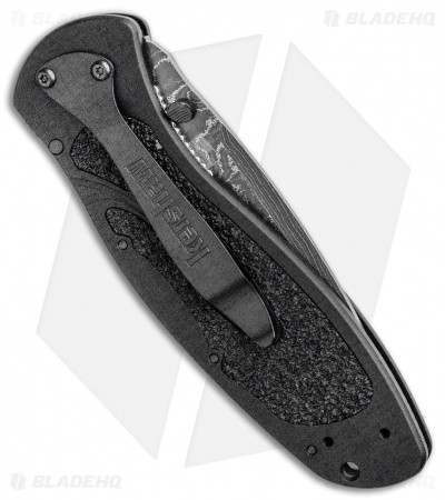 Kershaw Blur Assisted Opening Knife Black Aluminum (3.375" Damascus) 1670BLKDAM