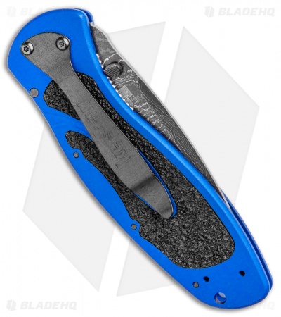 Kershaw Blur Assisted Opening Knife Blue Aluminum (3.375" Damascus) 1670NBDAM