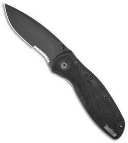 Kershaw Blur Assisted Opening Knife Black (3.375" Black Serr) 1670BLKST