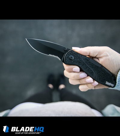 Kershaw Blur Assisted Opening Knife Black (3.375" Black Serr) 1670BLKST