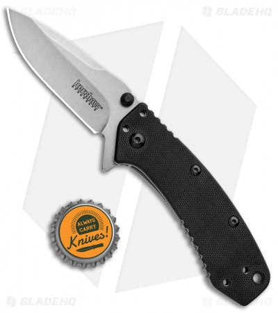 Kershaw Cryo | Assisted Opening Knife | Black G-10 + Stonewash D2