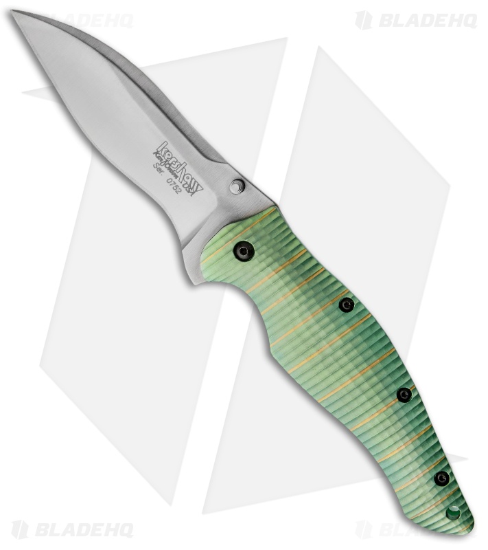 Kershaw Bump Assisted Opening Knife Green Titanium (3.5" Satin) 1590GR
