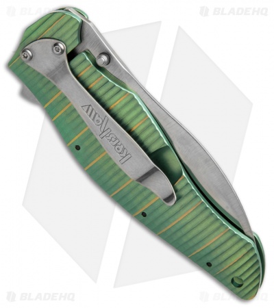 Kershaw Bump Assisted Opening Knife Green Titanium (3.5" Satin) 1590GR