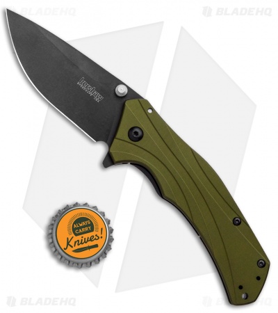 Kershaw Knockout Assisted Opening Knife Olive (3.25" Black) 1870OLBLK