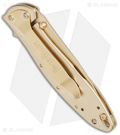 Kershaw Leek Assisted Opening Knife 24K Gold Plated (3" Gold) 1660G