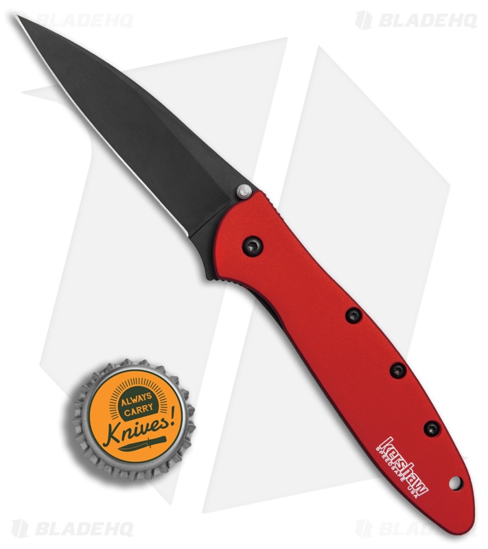 Kershaw Leek Assisted Opening Knife Red (3" Black) 1660RDBLK