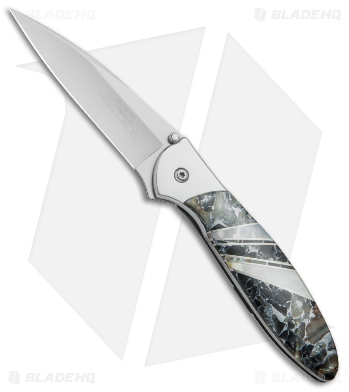 Santa Fe Stoneworks Customized Kershaw Leek A/O Knife Obsidian (3" Bead Blast)