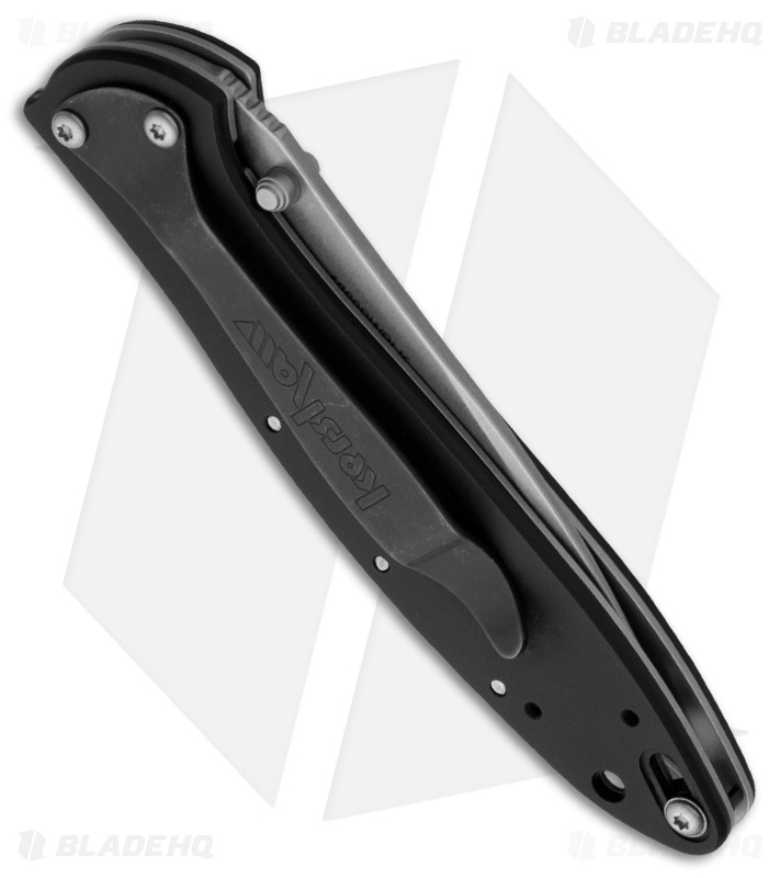 Kershaw Leek Assisted Opening Knife Black Aluminum (3" Stonewash) 1660SWBLK