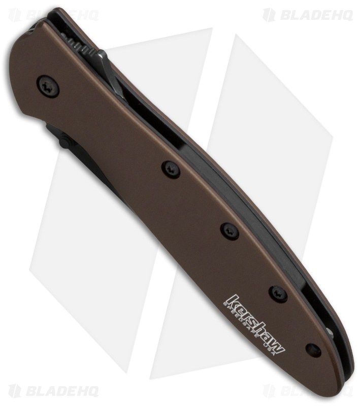 Kershaw Leek Assisted Opening Knife Brown (3" Black) Elmax 1660SWBRN