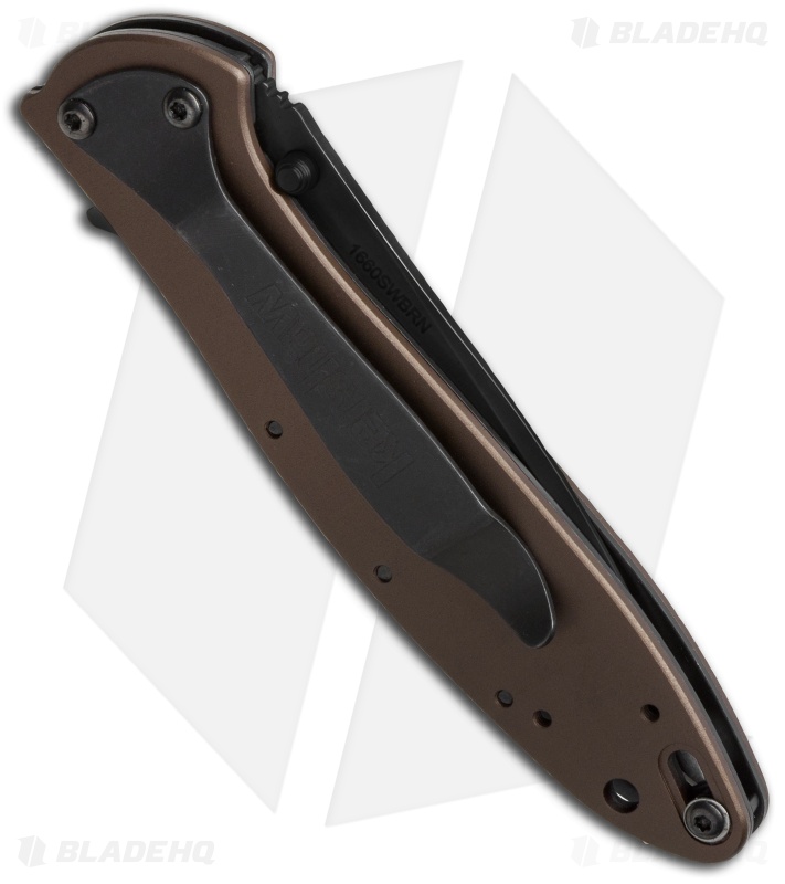 Kershaw Leek Assisted Opening Knife Brown (3" Black) Elmax 1660SWBRN