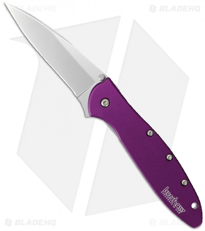 Kershaw Leek Assisted Opening Knife Purple (3" Bead Blast) 1660PUR