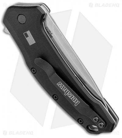 Kershaw Link Drop Point Knife Black (3.25" M390 Stonewash) 1776BLK